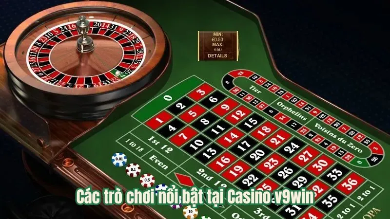 Các trò chơi nổi bật tại Casino v9win